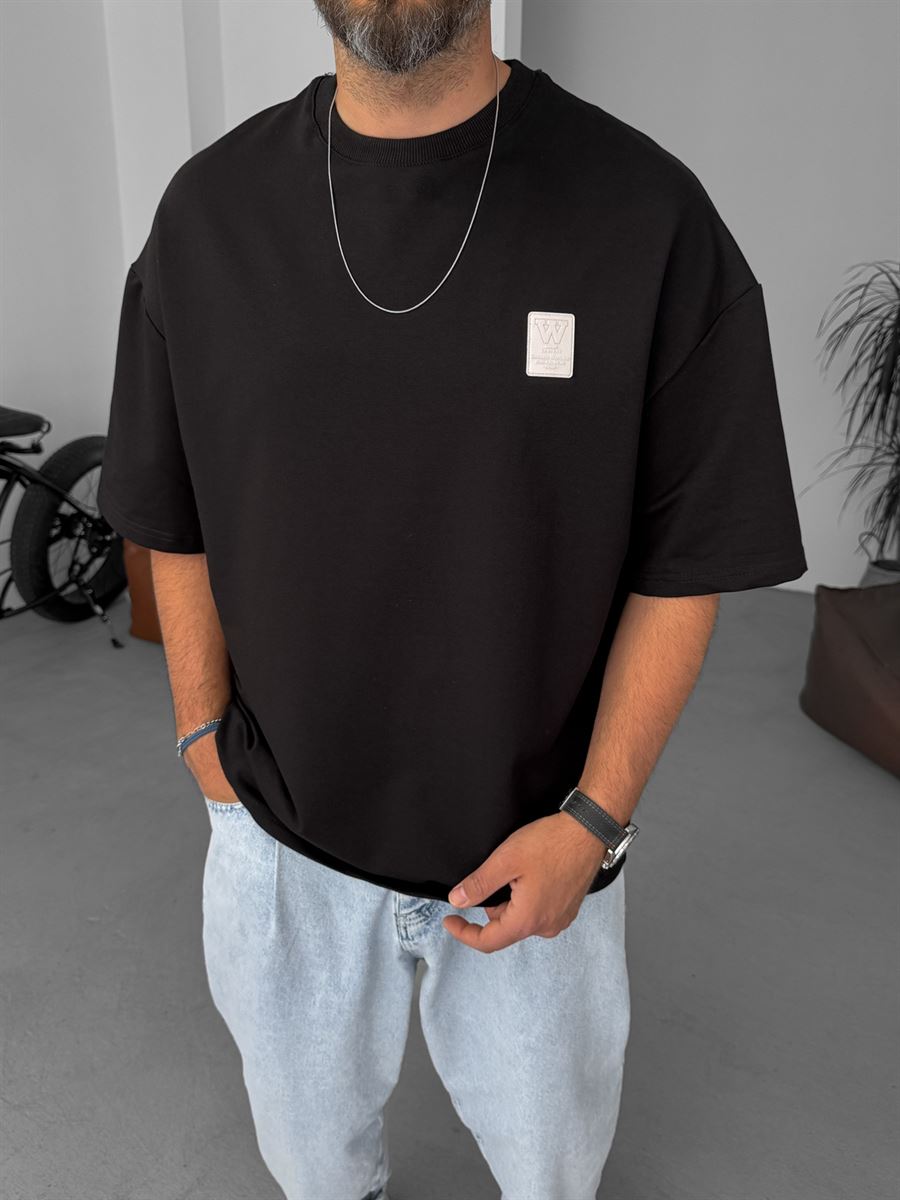 W-Detailed Oversize T-Shirt