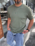 Khaki Basic Knitwear T-Shirt G-16360