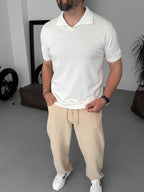 Basic Polo Neck Knitwear T-Shirt