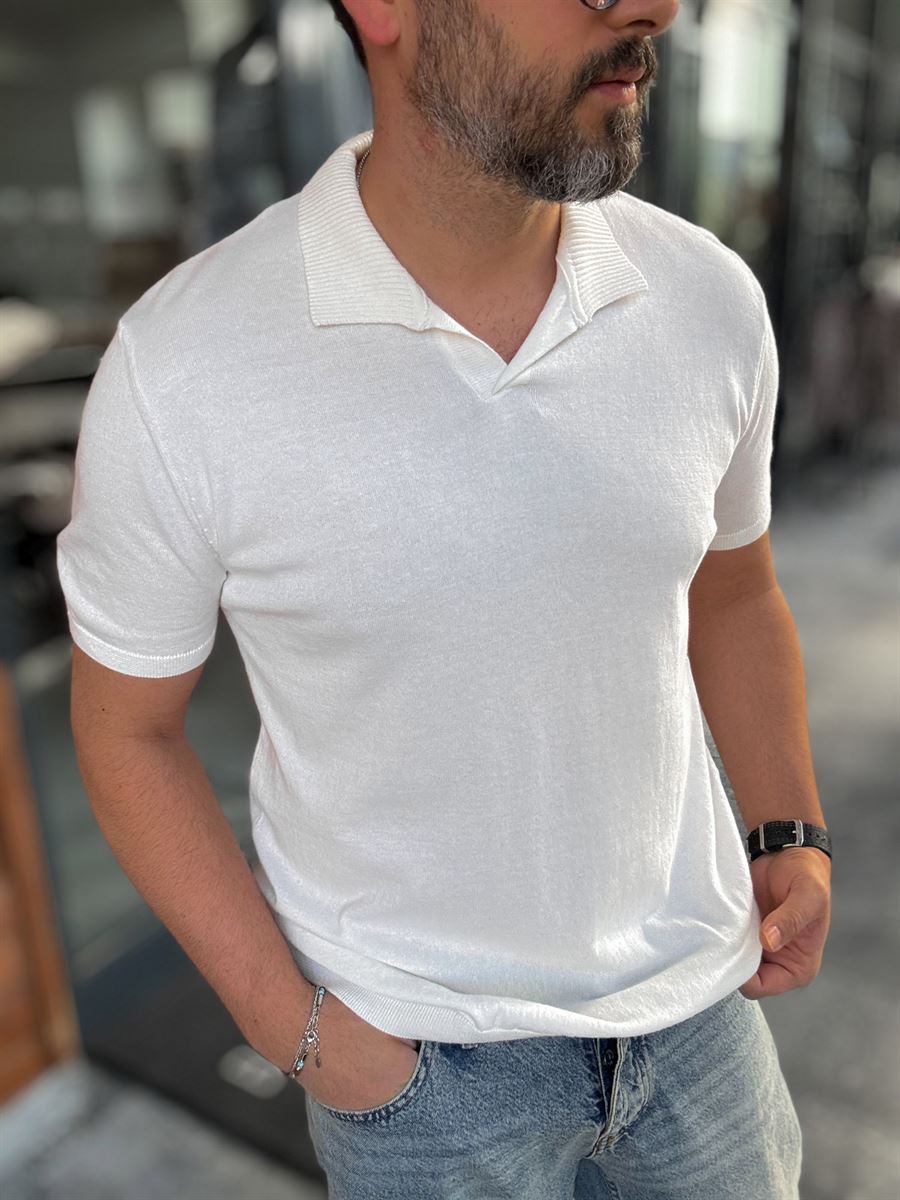 Basic Polo Neck Knitwear T-Shirt