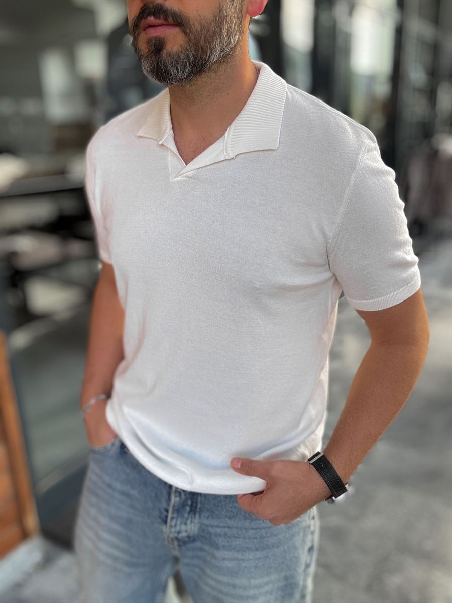 Basic Polo Neck Knitwear T-Shirt