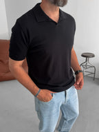 Basic Polo Neck Knitwear T-Shirt