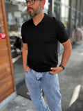 Basic Polo Neck Knitwear T-Shirt