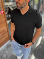 Basic Polo Neck Knitwear T-Shirt