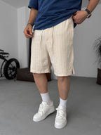 Knit Striped Shorts