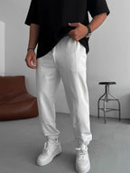 Elasticated Sweatpants with Stitching Detail
