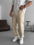 Elasticated Sweatpants with Stitching Detail