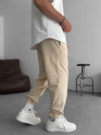 Elasticated Sweatpants with Stitching Detail