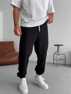 Elasticated Sweatpants with Stitching Detail