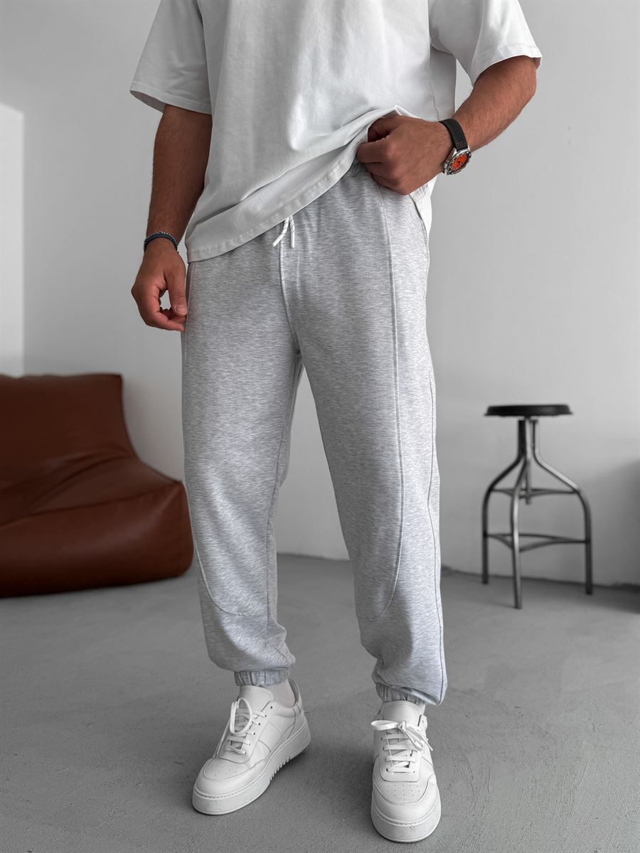 Stitched Detail Elastic Sweatpants