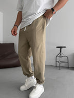Elasticated Sweatpants with Stitching Detail