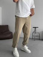 Elasticated Sweatpants with Stitching Detail