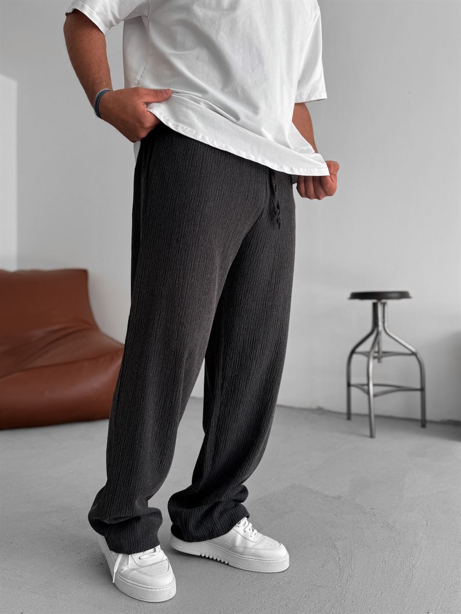 Melange Textured Straight Leg Pants
