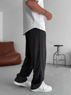 Melange Textured Straight Leg Pants