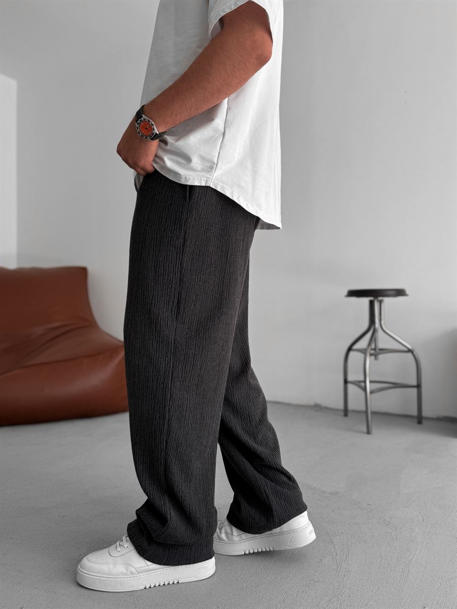 Melange Textured Straight Leg Pants