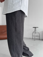 Melange Textured Straight Leg Pants