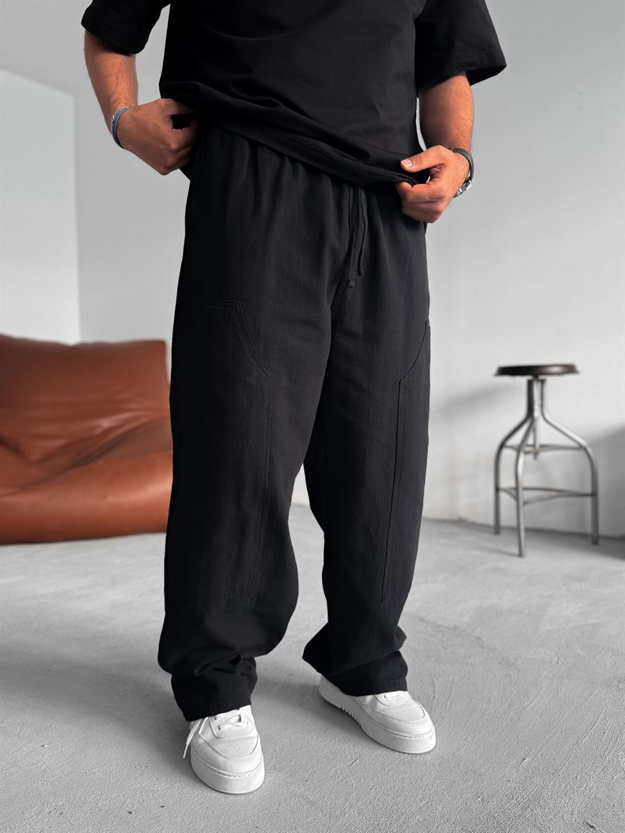 Baggy Pants with Front Patch Details