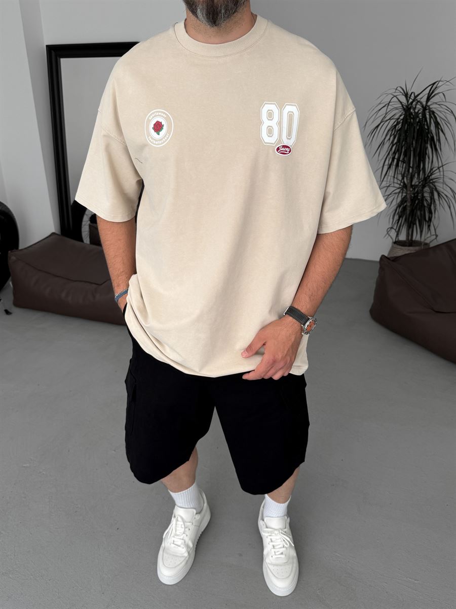 80 Printed Washed Oversize T-Shirt