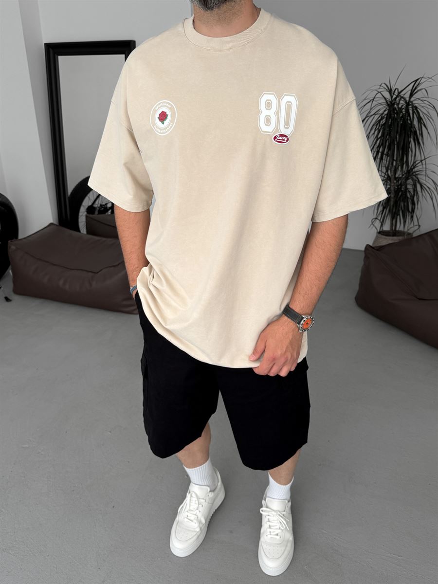 80 Printed Washed Oversize T-Shirt