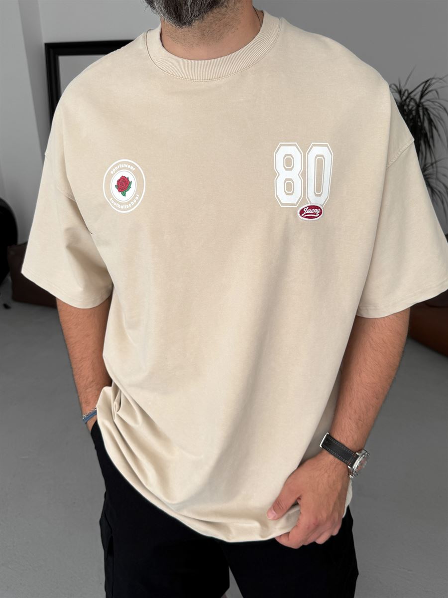 80 Printed Washed Oversize T-Shirt