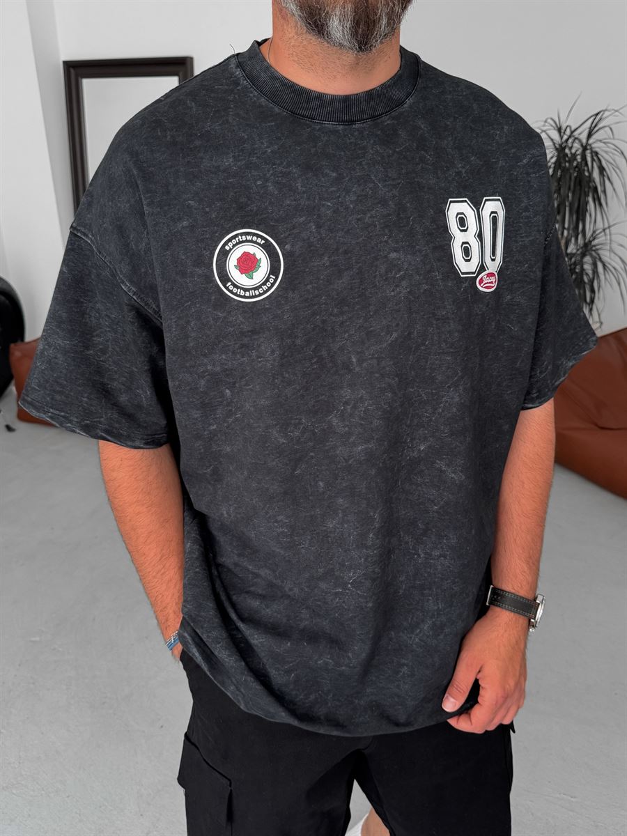 80 Printed Washed Oversize T-Shirt