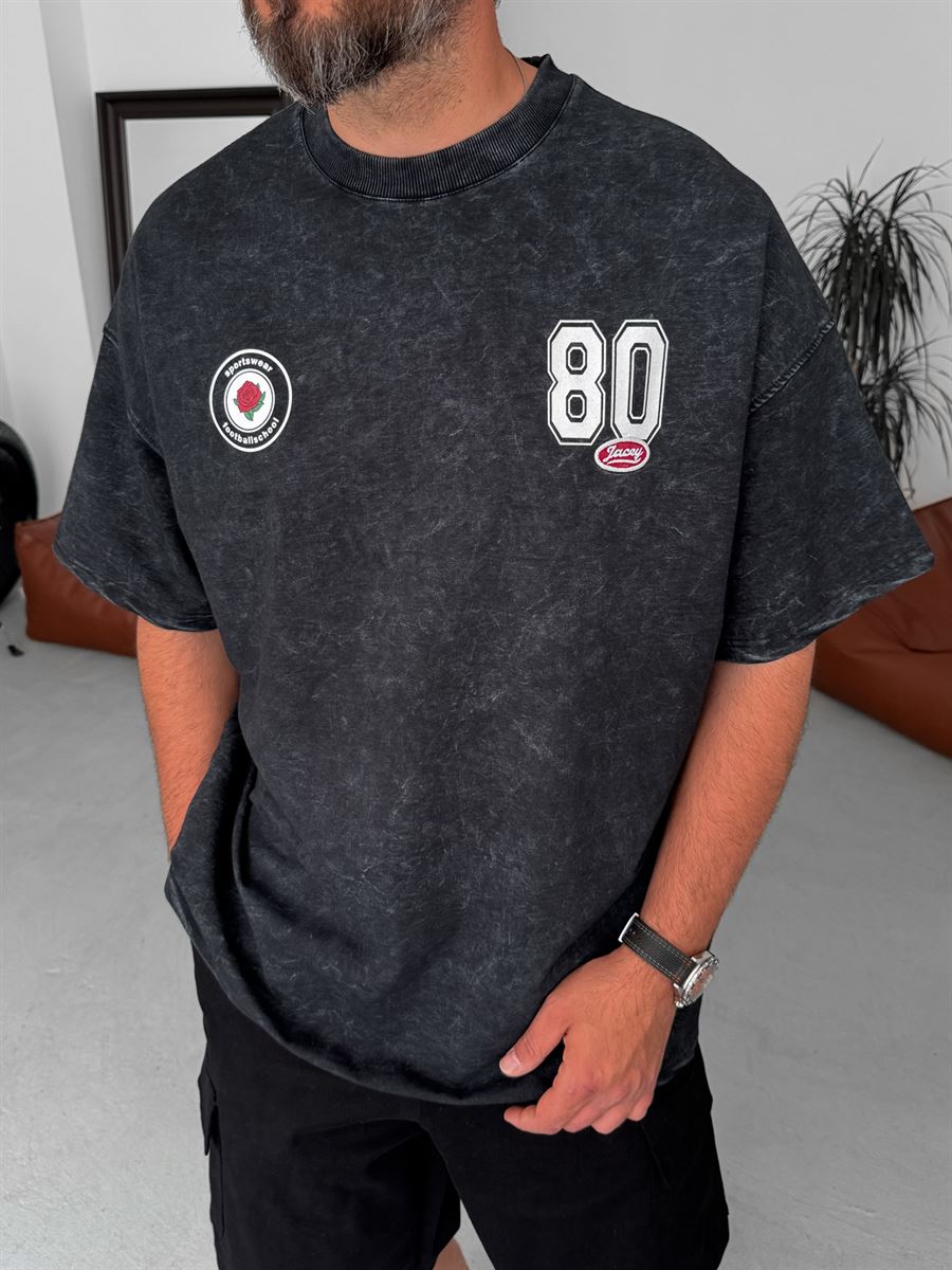 80 Printed Washed Oversize T-Shirt