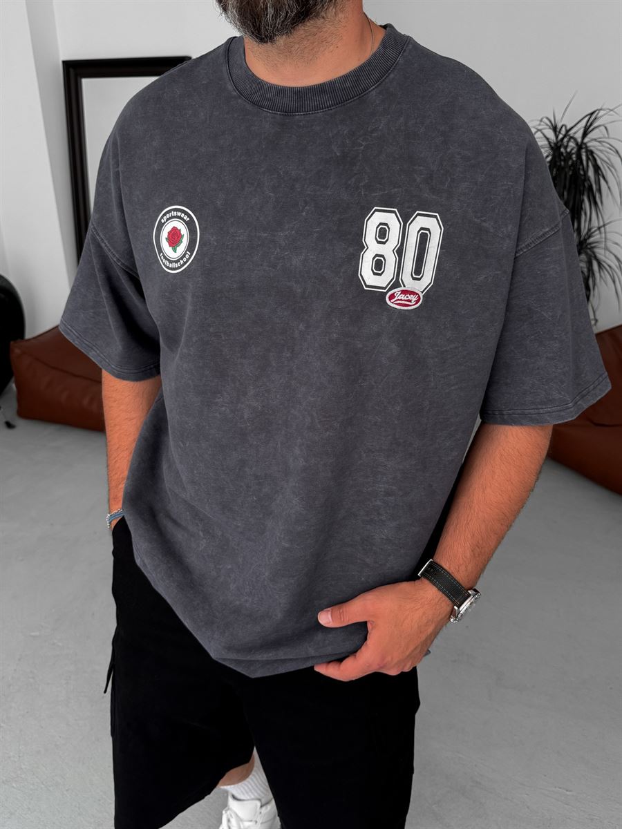 80 Printed Washed Oversize T-Shirt