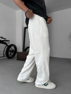 Three-Thread Raw Edge Straight Leg Sweatpants