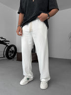 Three-Thread Raw Edge Straight Leg Sweatpants