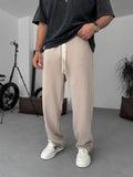 Three-Thread Raw Edge Straight Leg Sweatpants