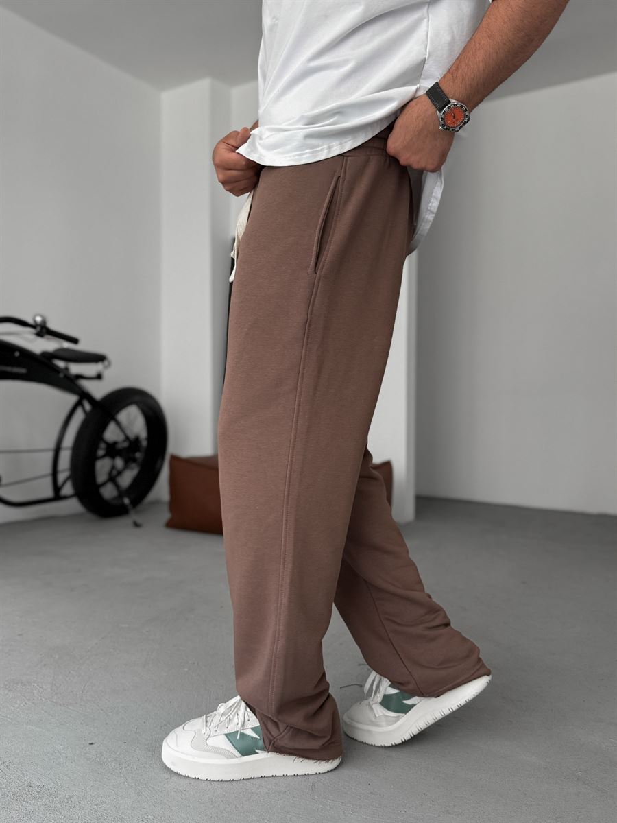 Three-Thread Raw Edge Straight Leg Sweatpants