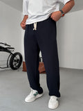 Three-Thread Raw Edge Straight Leg Sweatpants