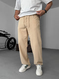 Textured Basic Baggy Pants