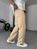 Textured Basic Baggy Pants