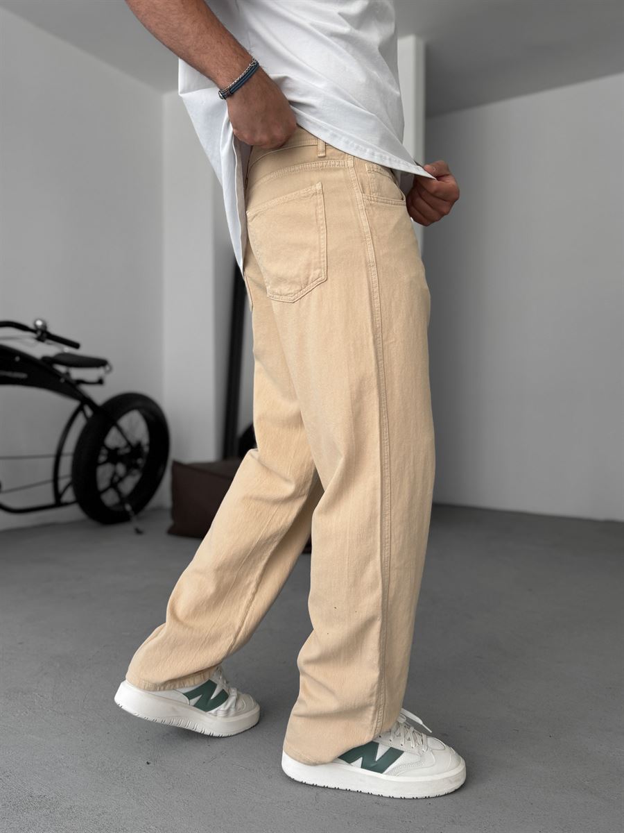 Textured Basic Baggy Pants