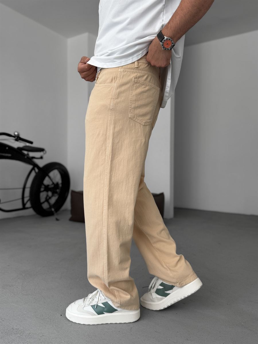 Textured Basic Baggy Pants