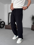 Textured Basic Baggy Pants
