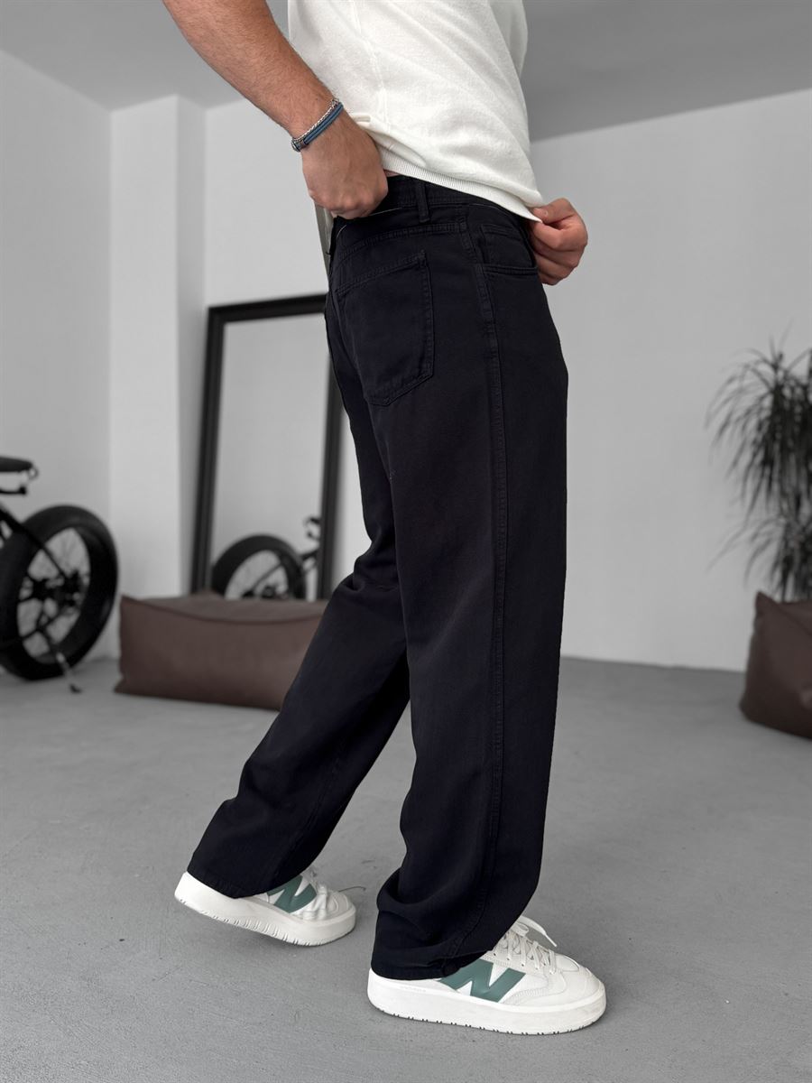 Textured Basic Baggy Pants