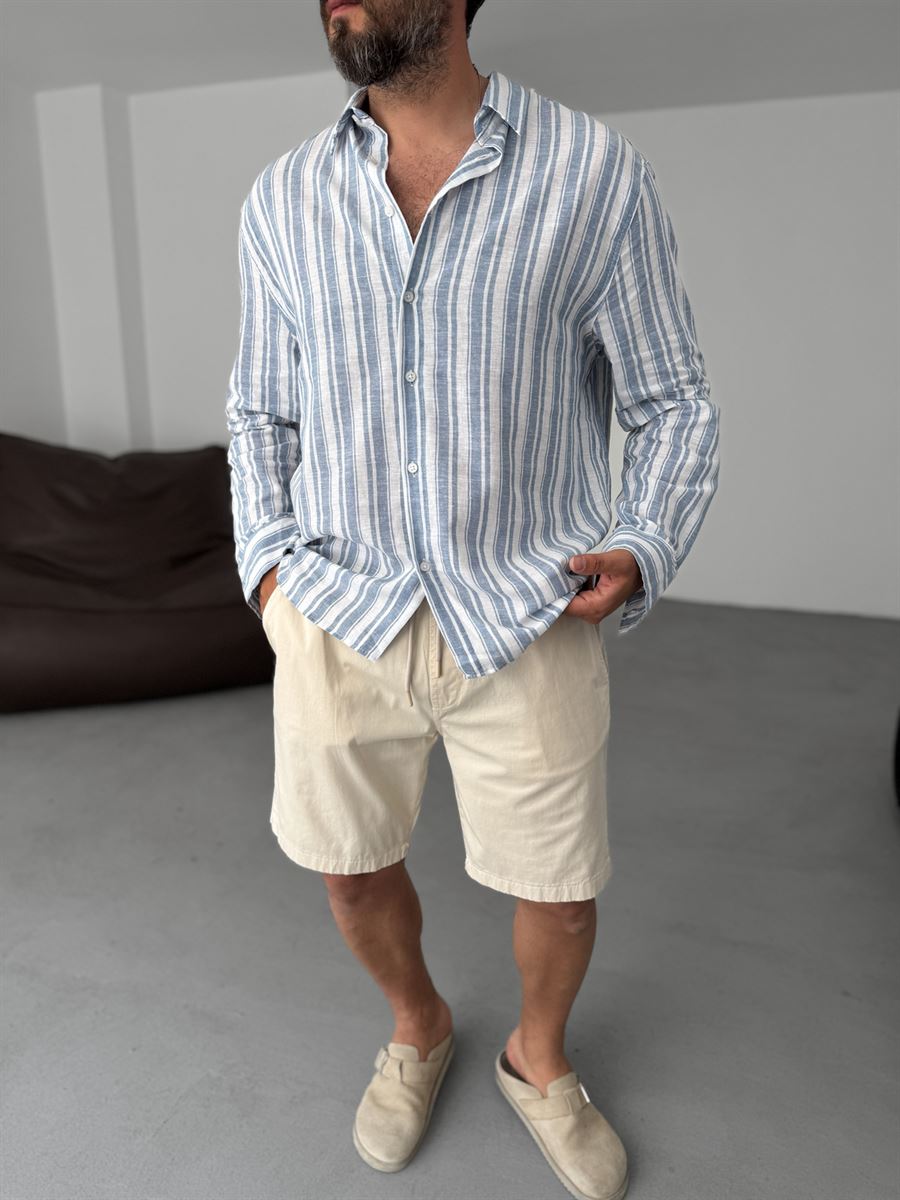 Striped Cotton Linen Shirt