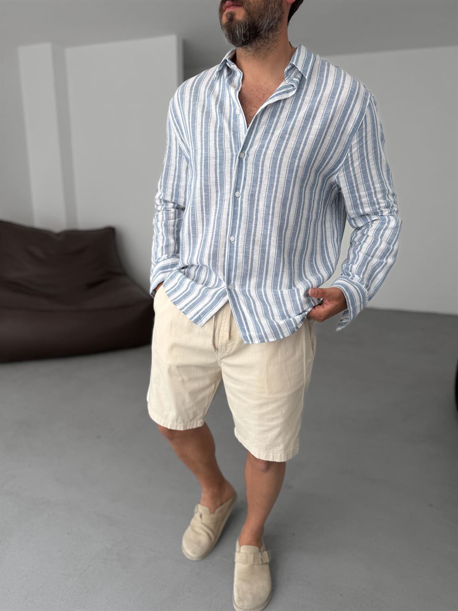 Striped Cotton Linen Shirt