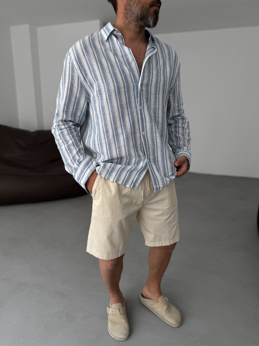 Striped Cotton Linen Shirt