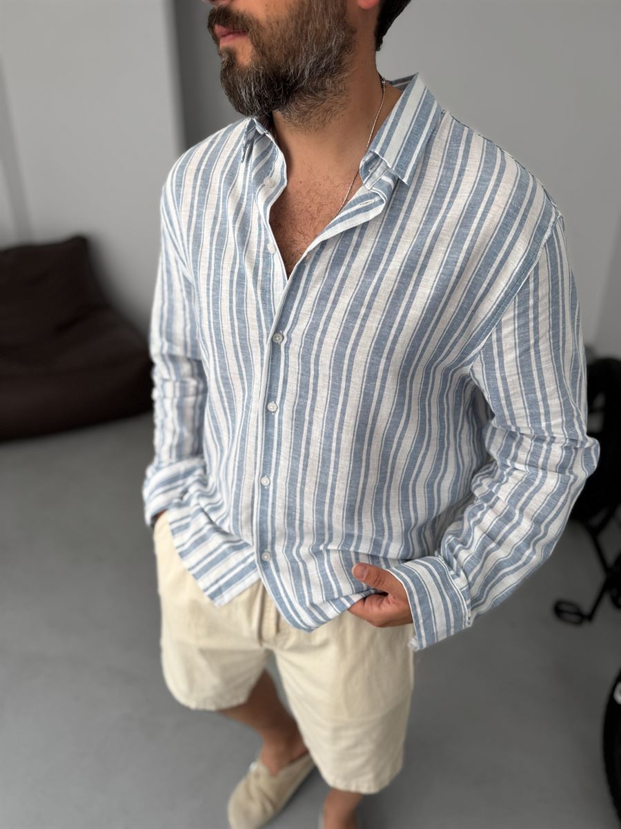 Striped Cotton Linen Shirt