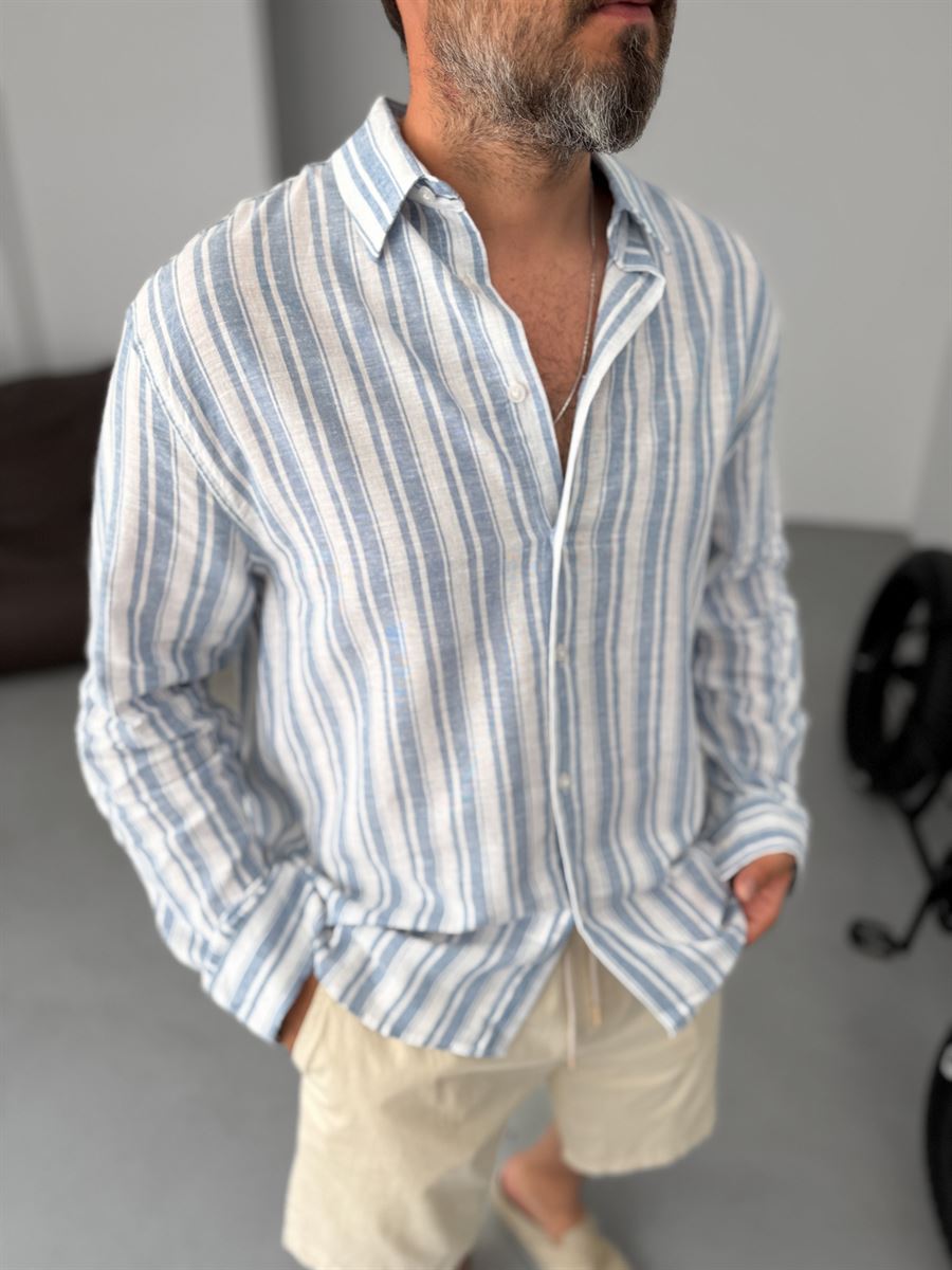 Striped Cotton Linen Shirt