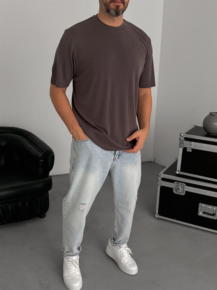 Coffee Modal Fabric Slim Fit T-Shirt TW-1076
