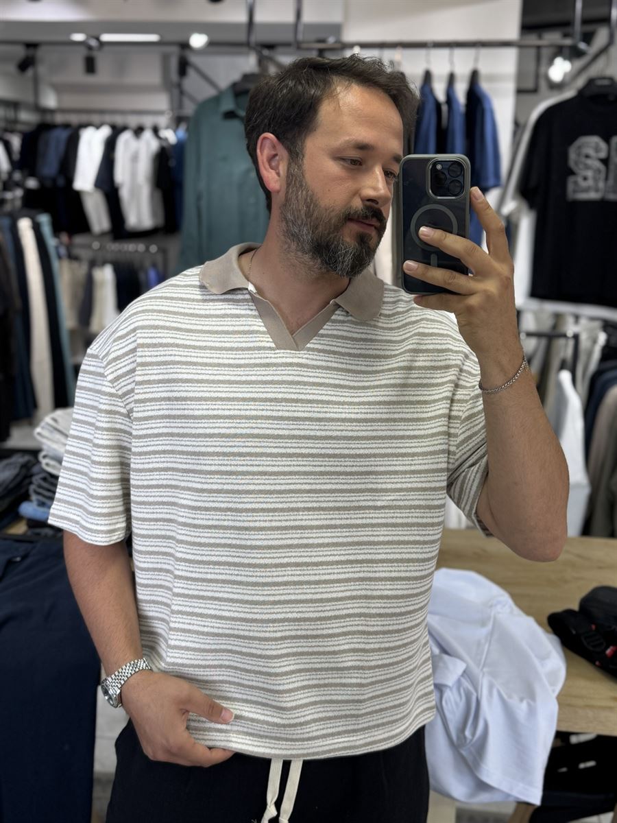 Striped V-Neck T-Shirt