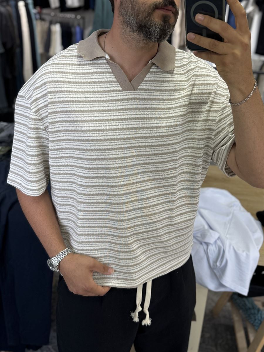 Striped V-Neck T-Shirt