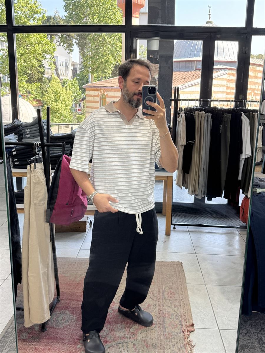 Striped V-Neck T-Shirt