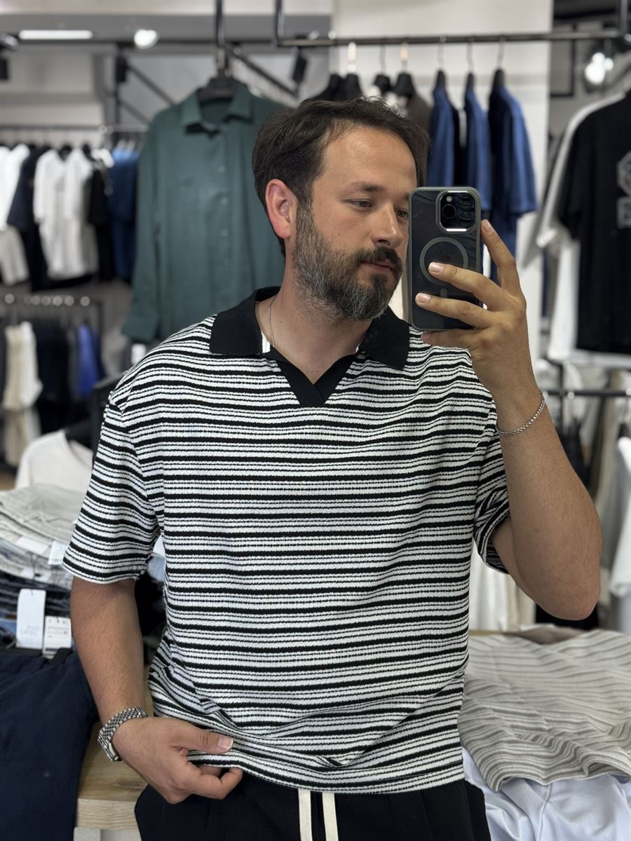 Striped V-Neck T-Shirt