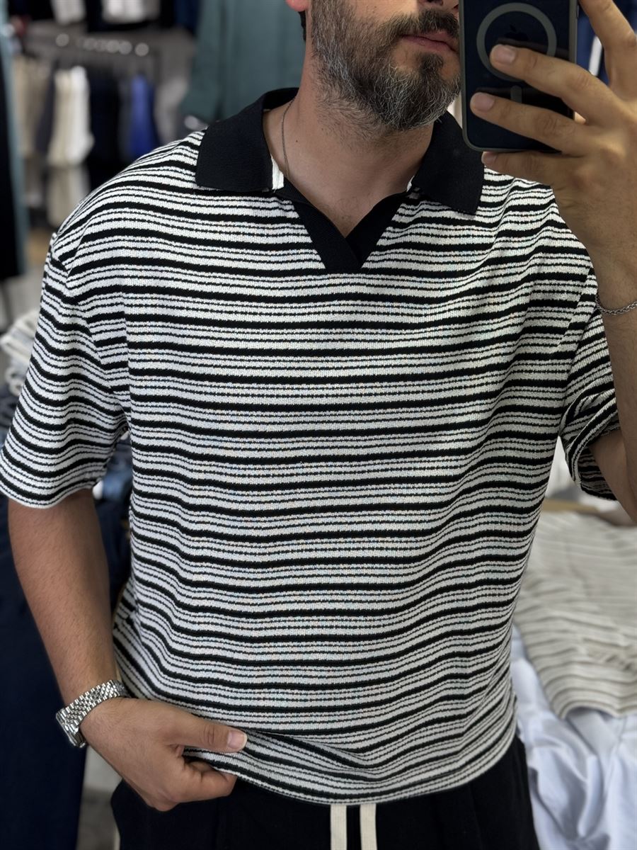 Striped V-Neck T-Shirt