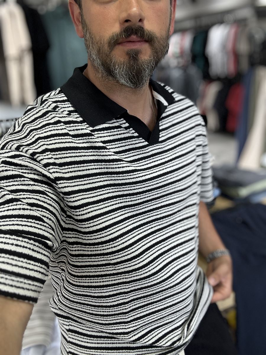 Striped V-Neck T-Shirt